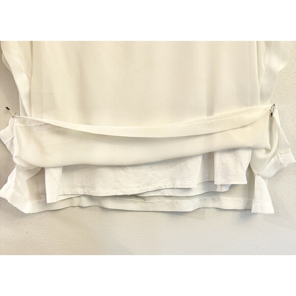 Vince Camuto Women's Chiffon Scoop‎ Neck Blouse Ivory Lined, XL - Picture 7 of 14